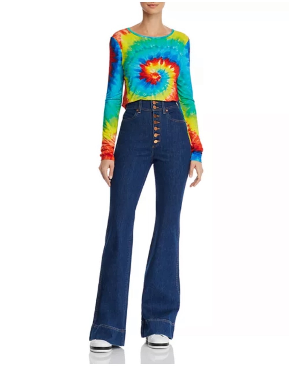Alice + Olivia Tie Dye cropped top delaina Shirt Sz XS